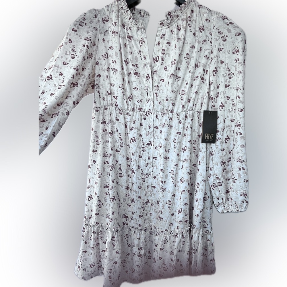 Frye Cream and Brown Patterned Dress - Picture 3 of 6